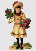 pepita Evelyn and Flowers Needlepoint Canvas - $32.00+