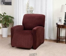 Kathy Ireland-Daybreak Stretch Pique Slipcover Large Recliner Burgundy P... - $56.02 CAD