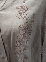 New White Stag Linen Blend Women Embroided Button Up Shirt Size 18W - £12.78 GBP