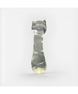 Vintage Glass Cat Figurine Paperweight - 7.25”H - $14.84