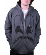 Wesc Sad Monster Zip Up Hoodie Sweatshirt in Dark Shadow Grey NWT - £41.30 GBP