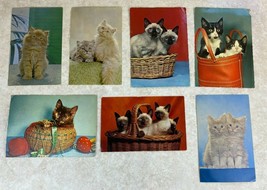 Feline Friends 7 Vintage 1960&#39;s England Cat Postcards With Stamps - £8.55 GBP