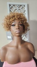 Rebecca Fashion #27 Honey Blonde Short Curly Wig Human Hair 8inch Colored... - £23.10 GBP