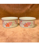Vintage Pair of 1985 Galleria Collection Stoneware Ramekins Japanese Pin... - $28.24 CAD