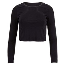 Fila Womens Uplift Long Sleeve Performance Crop Top Size Medium Color Black - £53.49 GBP