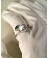 Rare 10.5mm Australian Silver South Sea Baroque Pearl Ring Blue Blood S925 - $228.00