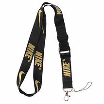 Black and Gold Nike Lanyard Keychain ID Badge Holder Quick release Buckle - £7.86 GBP