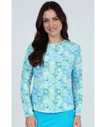 NWT Ladies IBKUL KATHY TURQUOISE LIME Long Sleeve Crew Neck Golf Shirt S... - $909.70 MXN