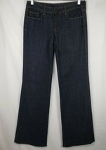  J.CREW Wide Leg Dark Wash Blue Casual  5 Pocket Trouser Jeans Women Size 2 Tall - £55.38 GBP