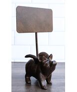 Cast Iron Rustic Western Farmhouse Flying Pig Chalkboard Pole Sign Figurine - $19.99