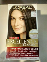 Loreal Paris Excellence Creme Permanent Hair Color #4A Dark Ash BROWN-NEW - £9.37 GBP