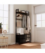 33&quot; Hall Tree w/ Drawers, Shoe Storage &amp; Hooks - $100.99