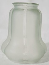 Frosted Etched Glass Light Fixture Shade Ceiling Fan Vintage White Bell - £10.35 GBP