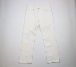Vtg Y2K 2001 Levis 505 Womens 14 Distressed Lower Rise Straight Leg Jeans White - £78.86 GBP