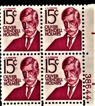  U S Stamps Plate Block Oliver Wendell Holmes - £2.22 GBP