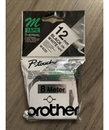 Brother P-Touch Thermal Label Tape 12 mm x 8m Black on White M-K231 NEW - £5.95 GBP