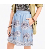 J. CREW blue/white linen palm tree skirt as seen on Lara on GMA size 8 - £26.97 GBP