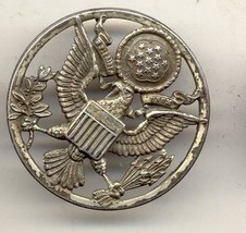 Army Hat badge silver color 13/4&quot; wide vintage   inv 3 - £15.68 GBP