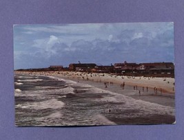 Vintage Postcard 1955 Myrtle Beach SC Ocean Shore Line Sun  Bathers - $4.99