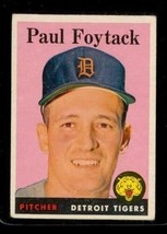 Vintage Baseball Trading Card Topps 1958 #282 Paul Foytack Detroit Tigers - £9.77 GBP