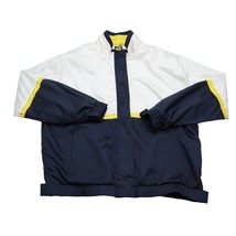 Vintage Tail Jacket Women M White Blue Yellow Windbreaker Tennis Padded ... - £30.14 GBP