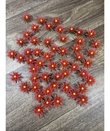 Vintage Plastic Christmas Holiday Poinsettia Gift and Party Trims NOS ~5... - $466.05 MXN