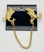 DOLPHIN LAPEL PINS GOLD TONE (BRAND NEW) - $9.89