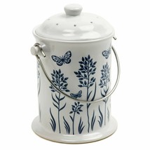 Norpro 83 Ceramic Floral Blue/White Compost Keeper, 3-Quart - £46.81 GBP