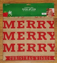 Burlap Santa Toy/Present Sack Merry Christmas Wishes 43&quot; X 28&quot; Gift Bag X-Large - £19.97 GBP