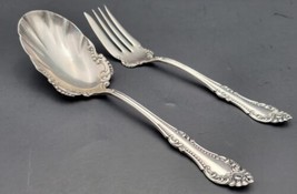 Oneida CARLTON (1898) Rogers A1  Serving Set SILVER PLATE  Spoon &amp; Fork ... - £29.71 GBP