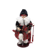 Scottish Santa Piper 16.5&quot; Christmas Figurine Bagpipes Traditional Tarta... - $79.95