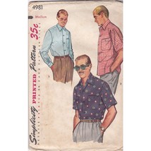 Vintage Sewing PATTERN Simplicity 4981, Mens 1954 Sport Shirt, Size Medium - $18.39