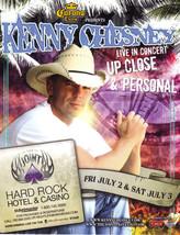KENNY CHESNEY Live in Concert Hard Rock Hotel &amp; Casino Las Vegas Promo Card - £3.12 GBP