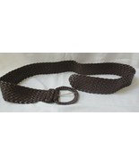 Women Size to 35&quot; Waist Belt  Braided Leather look  Brown Wrapped buckle - £7.85 GBP