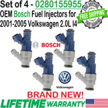 4Pcs Bosch Brand New Fuel Injectors for 2000, 01, 02, 03 Volkswagen Golf 2.0L I4 - £186.32 GBP