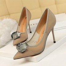 Women Sexy 9cm High Heels Sandals Wedding Mesh Rose Flower Pumps Lady Lace Breat - £28.64 GBP