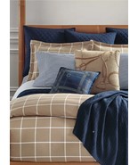 RALPH LAUREN MODERN EQUESTRIAN WINDOWPANE  CAMEL CREAM 3pc KING DUVET  NIP - $694.77 CAD