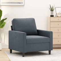  Sofa Chair Dark Grey Velvet (100% polyester), metal, foam Single - $4,232.45 MXN
