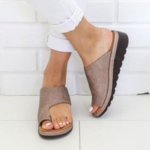 Women Summer Sandals Comfy Platform Flat Shoes Brown 36 - £13.54 GBP