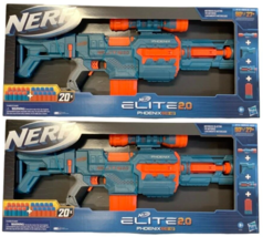 NEW 2-Pack Hasbro Nerf Elite 2.0 Phoenix CS-10 w/ 20-Darts 10-Dart Clip ... - £52.46 GBP