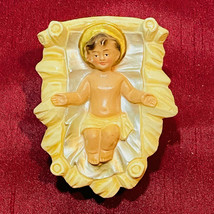 Vintage 4&quot; Baby Jesus In Manger Paper Mache Figure Christmas Nativity Se... - £23.36 GBP
