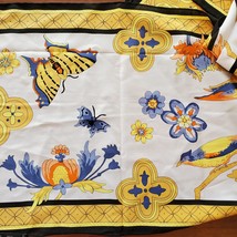 Vintage Silk Scarf, hand rolled, signed J Matz, Woodrow Wilson House butterflies image 3
