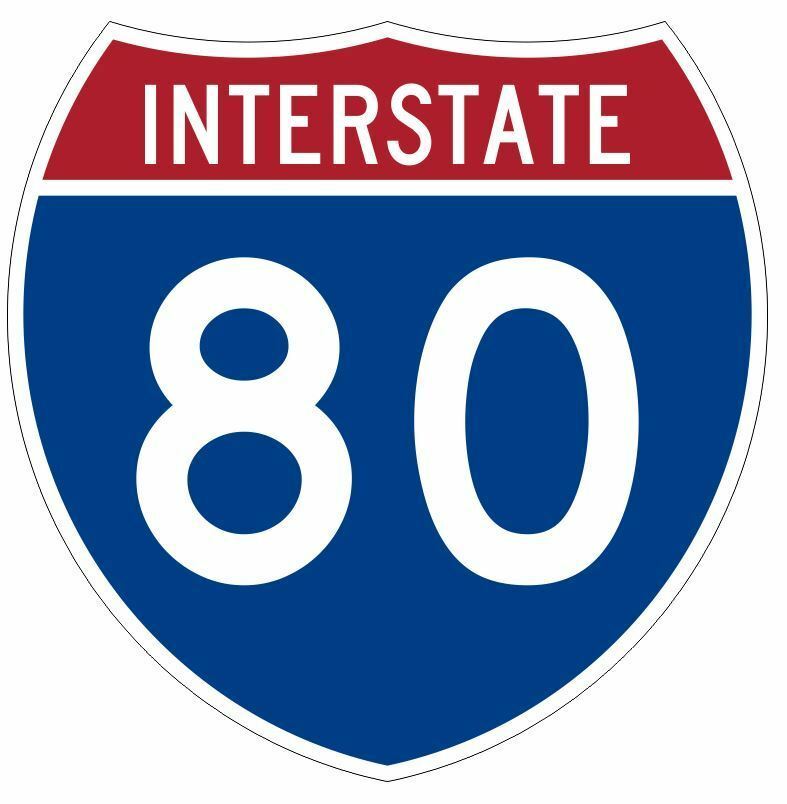 Primary image for Interstate 80 Sticker Decal R928 Highway Sign 