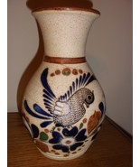 Pottery vase with bird - £9.48 GBP