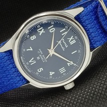 Genuine Vintage Hmt Janata Winding Indian Mens Blue Watch 534f-a281544-6 - £15.95 GBP