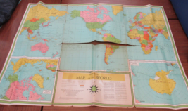 1958 Universal Map of the World Imperfect Color Book Enterprises Large - £15.09 GBP
