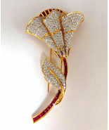 4Ct Round Cut Simulated   Gold Plated  925 Silver Wedding Brooch Pin - €163,95 EUR