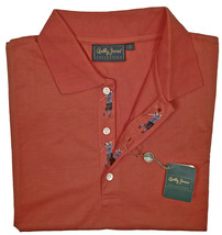 NEW Bobby Jones Collection Golf Shirt  Reddish Orange  Golfer Placket  *ITALY* - £81.18 GBP