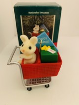 Hallmark &quot;Hoppy Holidays&quot; Bunny Rabbit in Grocery Cart Ornament 1989 - £10.87 GBP