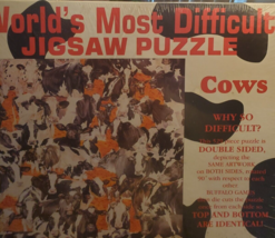 World’s Most Difficult Jigsaw Puzzle Cows 529 Pieces DOUBLE SIDED Sealed  - $28.04